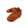 thumbnail image 4 of Wrapables® Fleece Baby Booties with Anti-Skid Bottoms, Brown, 0-6 M, 4 of 5
