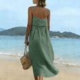 thumbnail image 6 of Womens Cami Dresses V Neck Spaghetti Strap Midi Dress Summer Loose Flowy Casual Beach Vacation Tank Long Sundress, 6 of 7