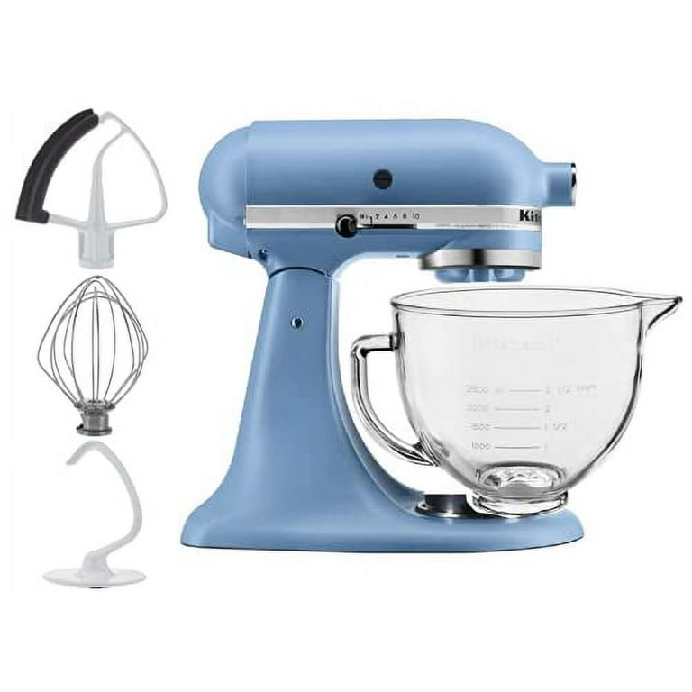 KitchenAid 5-Quart Tilt Head Stand Mixer With Flex Edge Beater Glass Bowl  Blue Velvet 