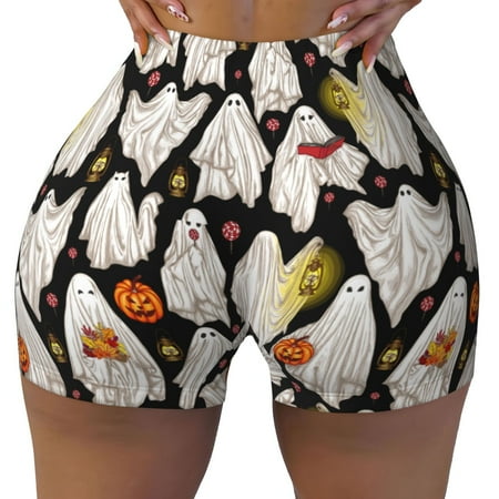 Workout Shorts Women  Different Ghosts Biker Shorts for Women Running Gym Spandex Shorts Tummy Control