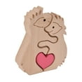thumbnail image 3 of Adorno de animales de madera, mano de obra exquisita, mini estatua de conejos de madera multiusos hecha a mano con forma de Animal bonito para patio ANGGREK CF3115, 3 of 8