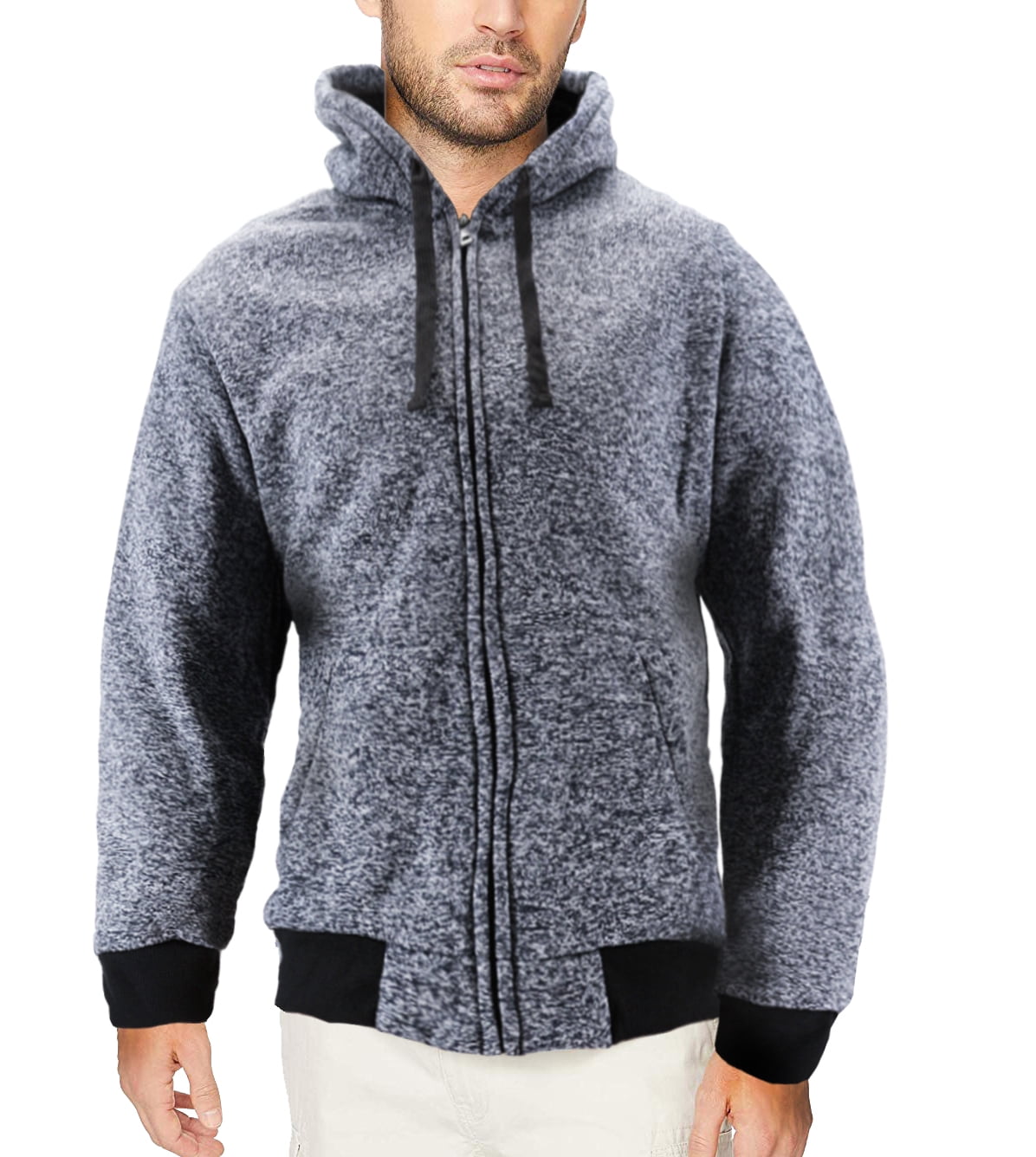 Heathered Zip Up Hoodie Jacket 