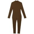 thumbnail image 3 of Sxiwei Men's Long Sleeve Full Body Unitard Leotard Bodysuit Athletic Jumpsuit Front Zipper Rompers Khaki XXL, 3 of 5