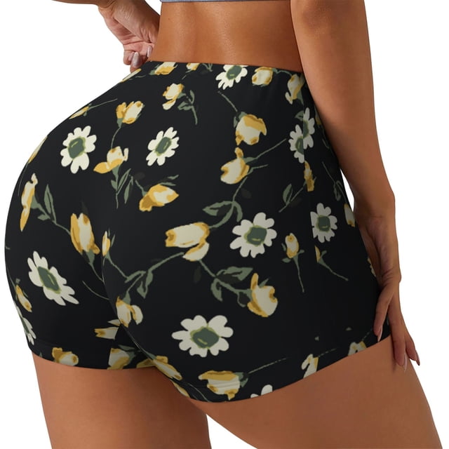 Fotbe Daisy Shorts Sin Costuras – Shorts Deportivos de Cintura Alta para Mujer, Elásticos para Gimnasio, Yoga, Running o Ciclismo-Large