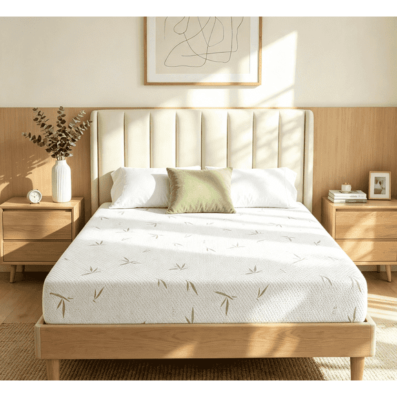 IULULU Full Size ,8 Inch Luxury Memory Foam Mattress, Bamboo Fabric with Removable Washable Cover, Medium Plush,CertiPUR-US Certified, Bed Mattress in Box