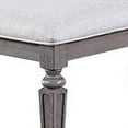 thumbnail image 3 of Winie Dining Bench with Turned Legs, 64 Inch Gray Wood and Fabric, 3 of 6