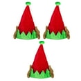 thumbnail image 5 of PMU 3Pc Christmas Elf Hat with Jingle Bells And Ears, Green and Red Striped Funny Xmas Hats, Elf Outfit Accessories for Christmas Holiday, 5 of 7