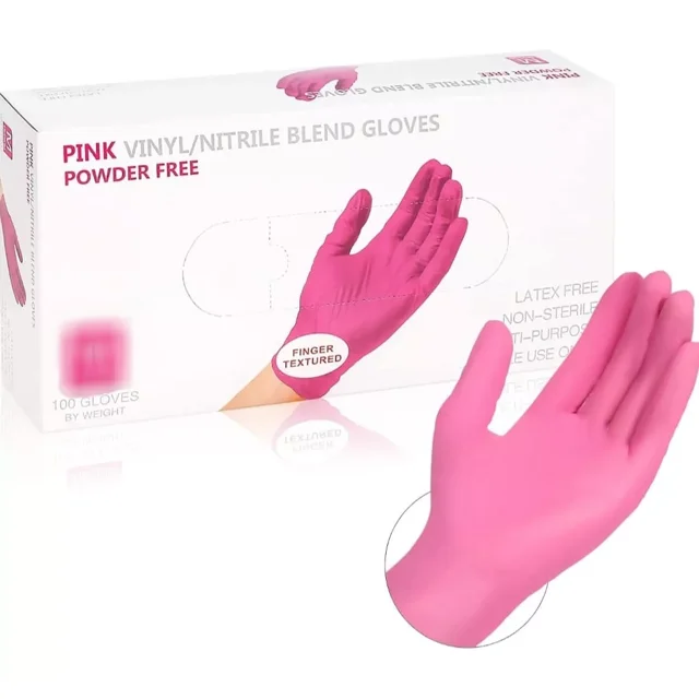 Guantes Desechables Aplicación Uñas Pestañas 100 Pzas(rosas)