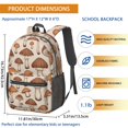 thumbnail image 3 of Mushroom and Sprig Beige Pattern 17" Waterproof Oxford School Backpacks for Teens, S-Shape Padded Straps, for School, Travel, Hiking, Camping, 3 of 5
