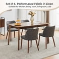 thumbnail image 5 of COZONY Dining Chair Set of 6, Upholstered PU Dining Chairs with Wood Legs & Wing Backrest, for Dining Room or Living Room, Dark Gray, 5 of 8