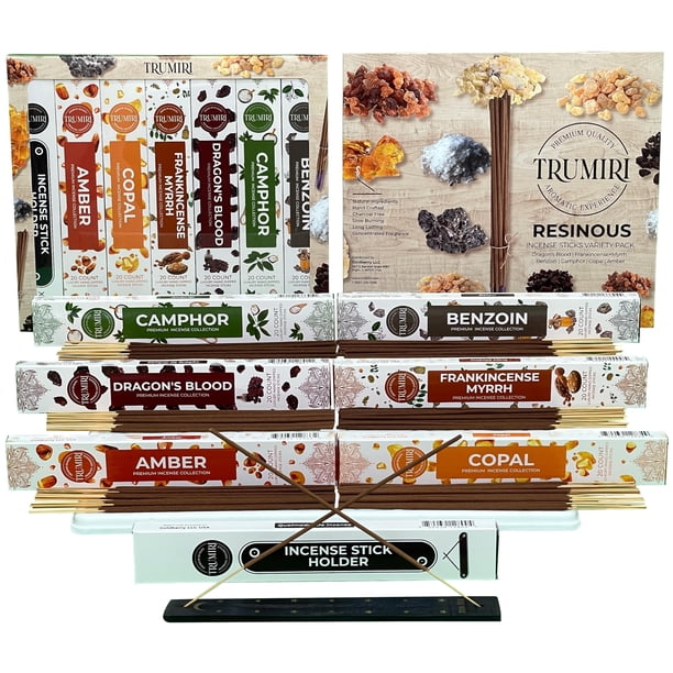 120 varillas de incienso Trumiri (20 varillas x 6 aromas) con soporte