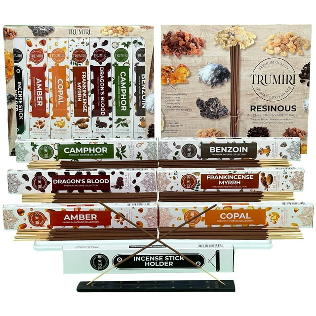 120 varillas de incienso Trumiri (20 varillas x 6 aromas) con soporte