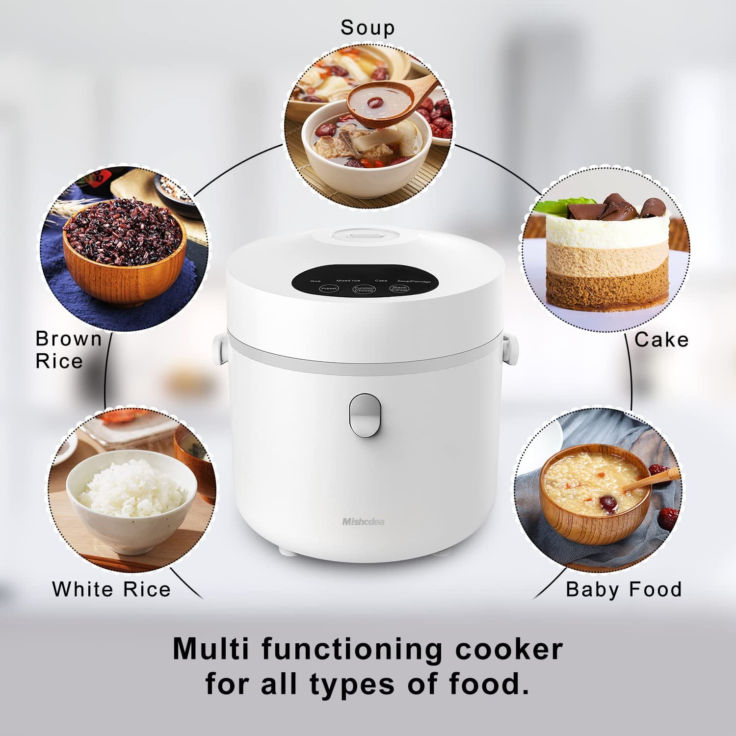 Mini Rice Cooker 3 Cups Uncooked, Non-Stick Small Rice Cooker with Food  Steamer