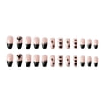 thumbnail image 1 of 24PCS Long Press on Nail Cute Black Heart Design Fake Nails Full Coverage Nails, 1 of 1