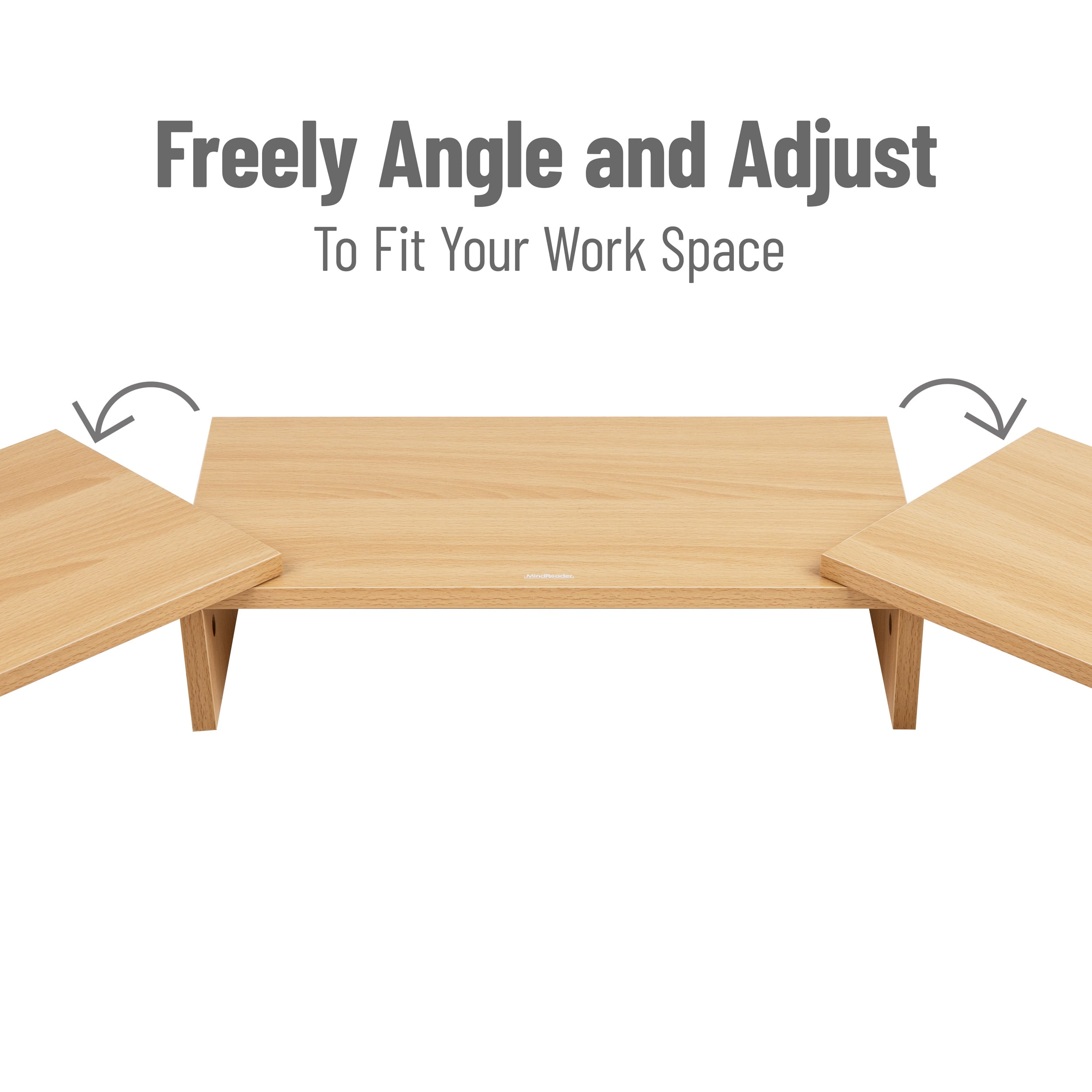 Mind Reader Dual Monitor Stand, Desktop Organizer, Laptop Riser, Office, MDF, 51.25"L x 9.25"W x 4.75"H, Brown