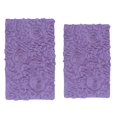 thumbnail image 2 of Home Weavers Inc Bell Flower Bathroom Rug, Cotton Soft, Water Absorbent Bath Rug, Non Slip Shower Rug Machine Washable 2 Piece Set(M+L) Purple, 2 of 5