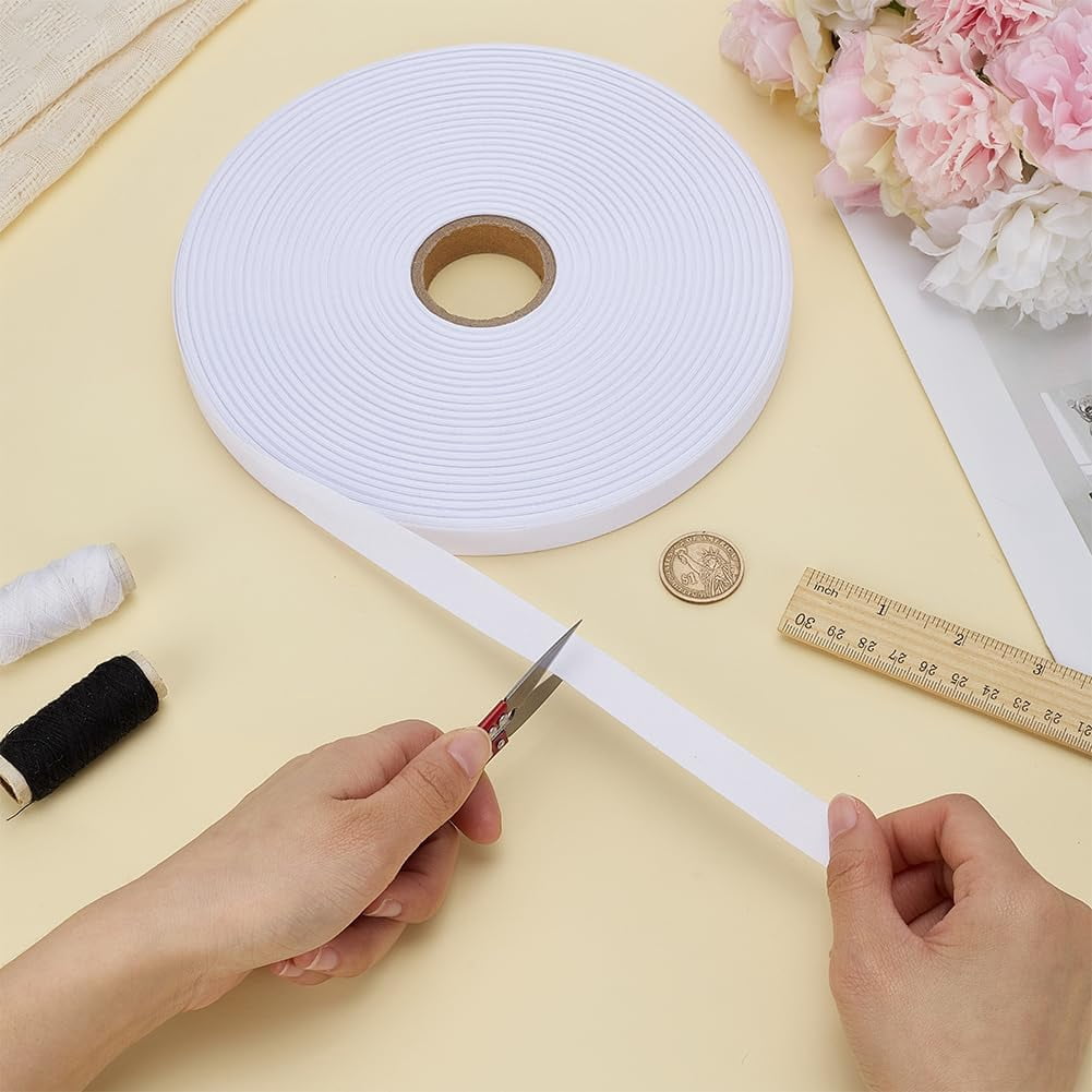1 Pc Polyester Ribbons Blank Ribbon for Heat Transfer Print Wrapping Bow Crafts Decoration with Tarnish Resistant Stainless-Steel Scissors Old Lace 5/8 inch(15mm) about 109.36 Yards(100m)/Set