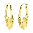 thumbnail image 2 of Decadence 14K Yellow Gold 2x22mm Polished Claddagh Heart Hoop Earrings, 2 of 5