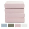 PiccoCasa Cotton Bath Towels Absorbent Waffle Weave 4Pcs 27"x54" Pink