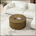 thumbnail image 3 of 35.83" Minimalist Wave Stripe Coffee Table, Modern Round Coffee Table, Drum Circle Coffee Table for Living Room, Bedroom , Antique Brass, Antique Gold,Copper Gold, 3 of 9