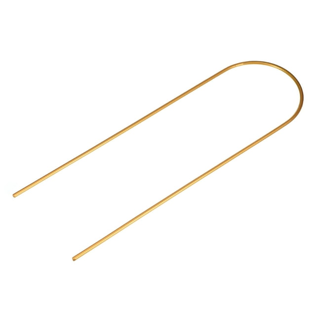 Unique Bargains Garden Plant Support Trellis Rings 13'x4' Iron Stake Bracket U Shape Gold Tone 1 Pack