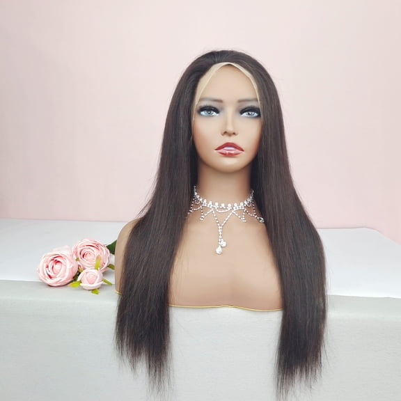 VIYA Silky Straight Pre Plucked Transparent Lace Front Wig Caps 150% Density 13X6 Natural Black 1B 26 Inch