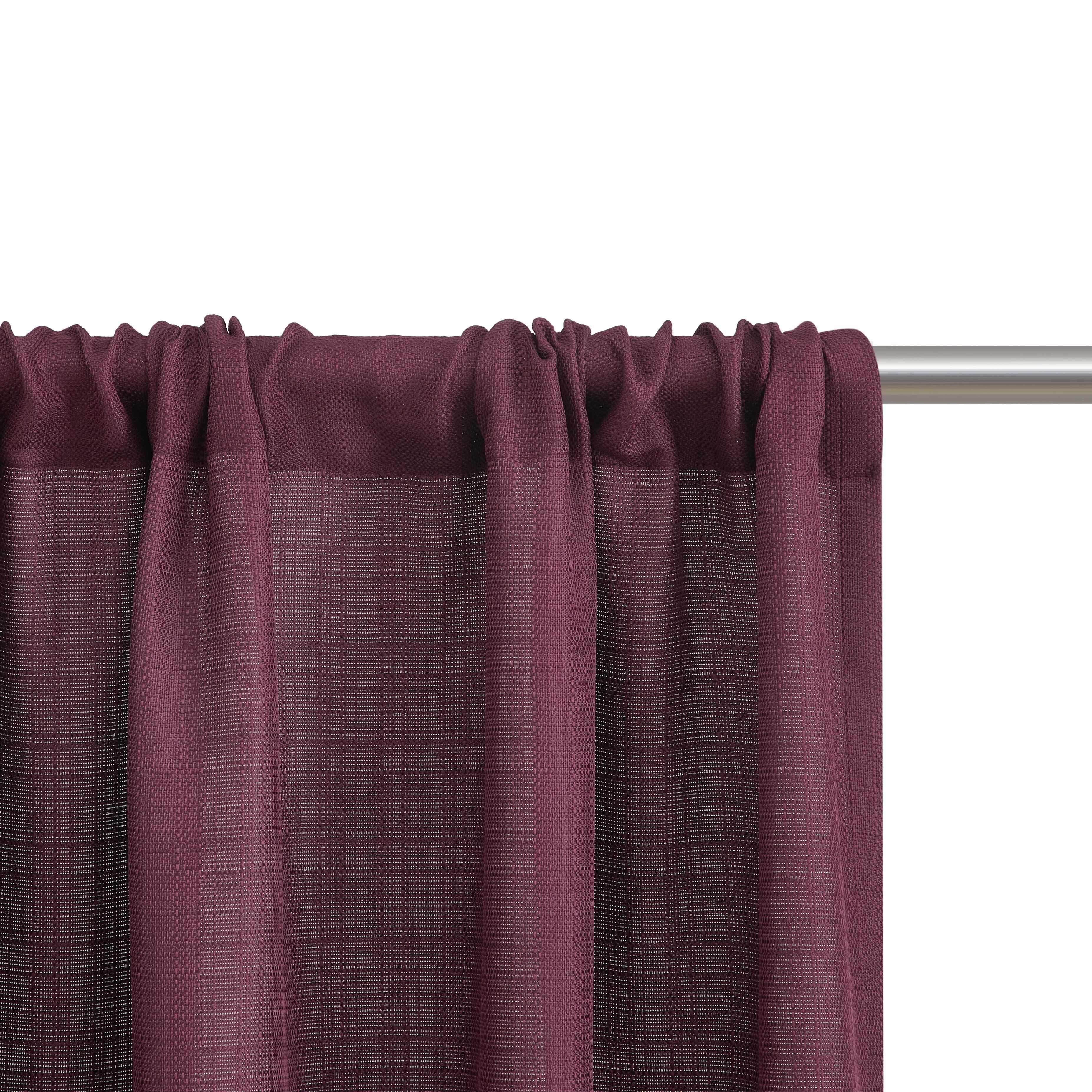 Mainstays Southport Textured Light Filtering Curtain Panel Pair, Set of 2, Burgundy, 40"W x 63"L
