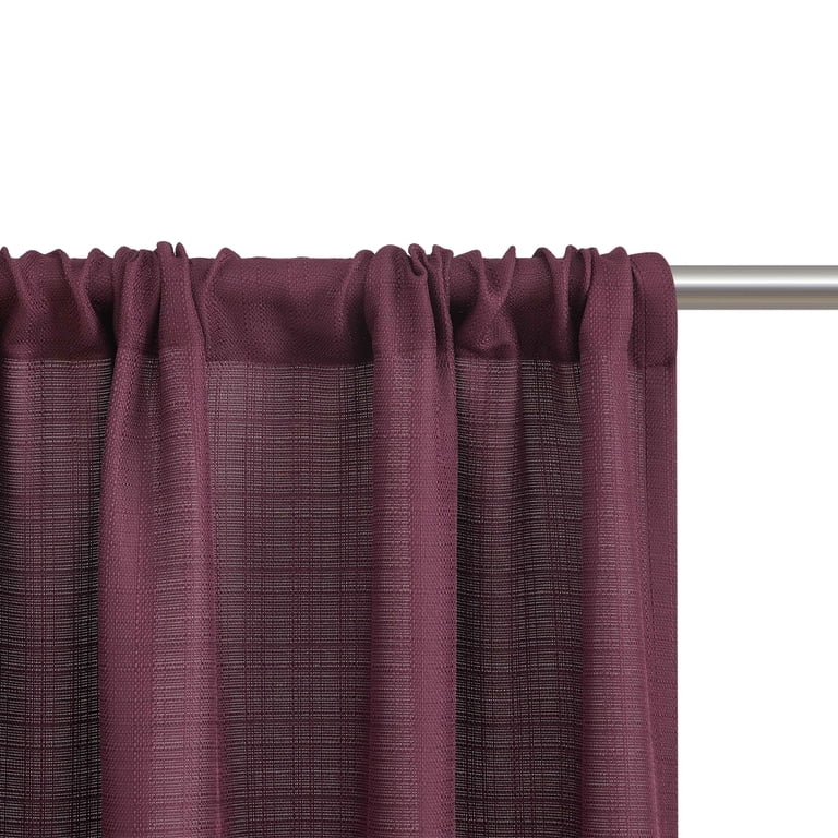 Mainstays Southport Curtain Panel Pair, Burgundy, 40x63 photo 4