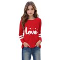 thumbnail image 4 of Sentuca Girls T Shirts, Breathable Long Sleeve Crewneck Shirts, Sweet Comfy Casual Valentines Tees Size 9 Years, 4 of 5