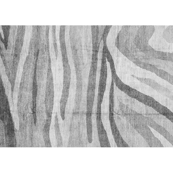 Ahgly Company Indoor Rectangle Abstract Gray Modern Area Rugs, 2' x 5'