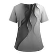 thumbnail image 3 of Plus Size Scrubs, Printed Scrub Tops Soft Knit Nurse Uniform Shirts Anti-Wrinkle Workwear Medical Women V-Neck Fun Scrubs Top Moisture-Wicking Stretch Wicking Healthcare Grey Xl, 3 of 4