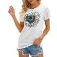thumbnail image 2 of NAMTYQX Shirts for Women Trendy Summer Oversized Loose Fitting Cool Stretch Graphic Scoop Neck Muster Short Sleeve Lounge Shirts for Women White Size 3XL, 2 of 5