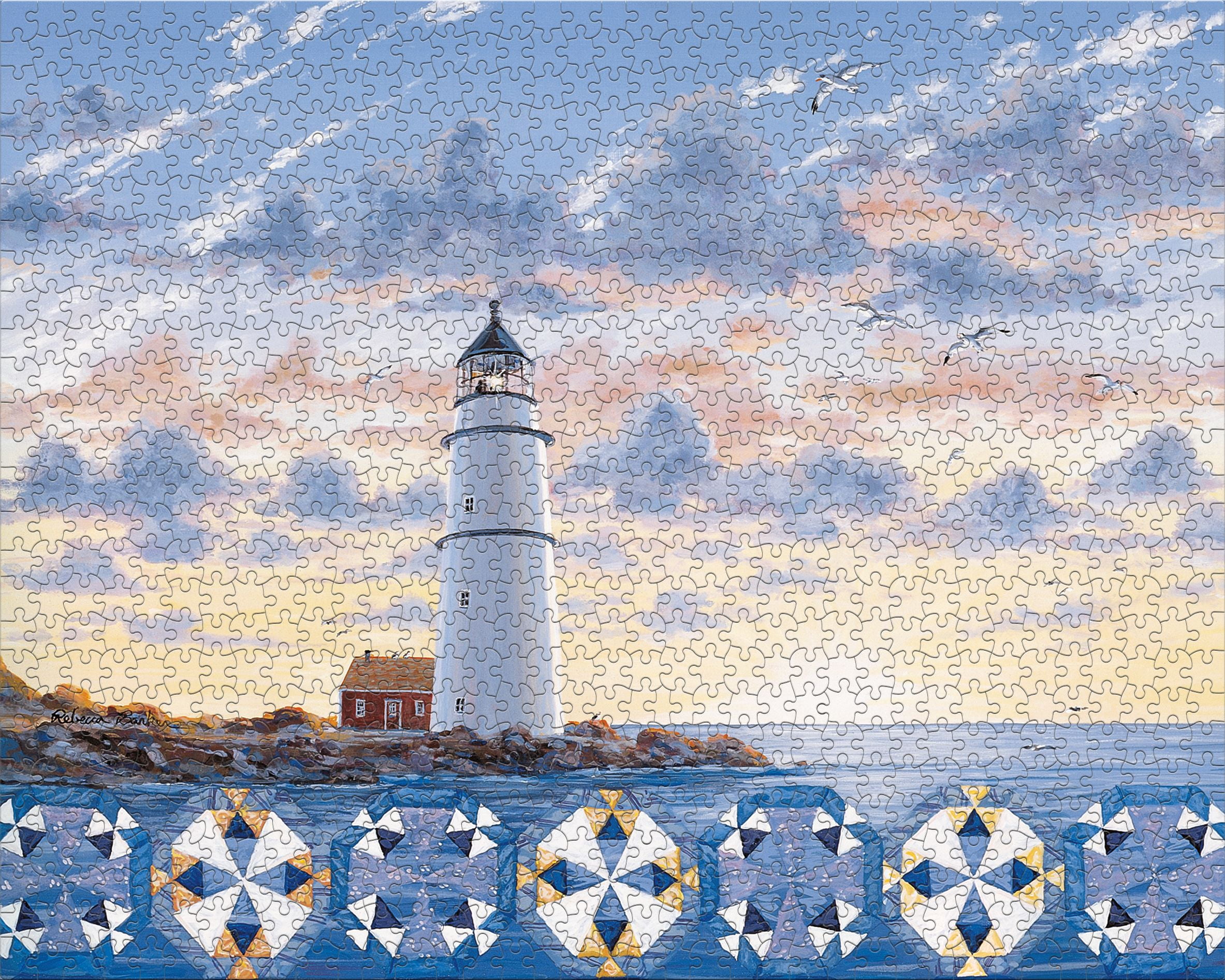 Ceaco 1000 Piece Lighthouse Quilt (Rebecca Barker Quiltscapes) Interlocking Jigsaw Puzzle