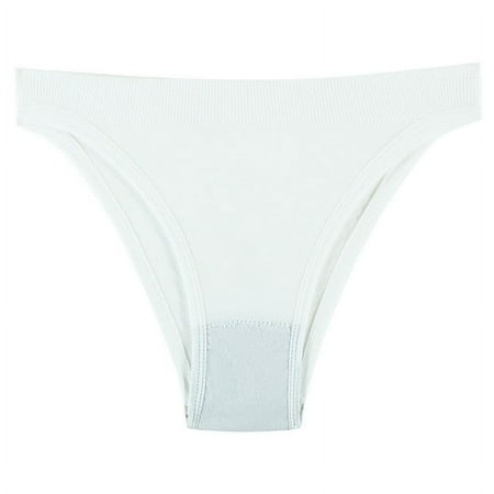 Scyoekwg Women s Underwear Ladies Underpants Solid Color Stretchy Comfort Hipster Panties Low Waisted Underwear Knickers Underpants(White L)