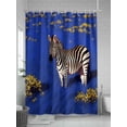 thumbnail image 5 of Fsddascl Blue Grassland Abstract Shower Curtain Set - Standard 72" x 72" Washable Bathtub Curtain with 12 Hooks, Zebra Wildflowers Natural Scenery Waterproof Fabric Stall Shower Curtains for Bathroom, 5 of 6