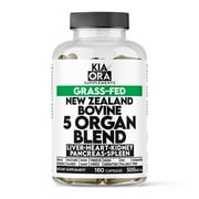 New Zealand Grass-Fed Bovine 5 Organ Blend, 180ct | Liver, Heart, Kidney, Pancreas, Spleen