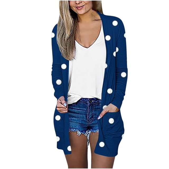 Pompotops Cardigan à Manches Longues à Rayures Imprimées pour Femmes, Manteau/veste Décontracté en Liquidation