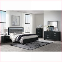 Bedroom Set for Organization, 2-Piece 4-Drawer Dresser Nightstand | Black | Particle Board