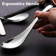 thumbnail image 5 of Set of 8, Heavy-Duty Soup Spoons, DaKuan 2 Styles of Stainless Steel Soup Spoons, Table Spoons, Round Spoons, 5 of 9