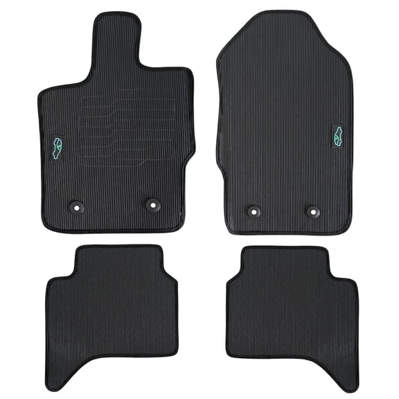 ecoMats All Weather Floor Mats for 2019 to 2023 Ford Ranger SuperCrew Cab Models, Front and Rear, Odorless