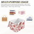 thumbnail image 7 of BZSMCE Storage Bin Cube Organizer Basket with Flip-Top Lid Crimson Floral Printed, 7 of 7