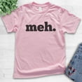 thumbnail image 2 of Kids Meh Shirt, Youth Kids Boy Girl T-Shirt, Geek Shirt, Nerd Shirt, Gamer Shirt, Gaming Shirt, Funny Sassy Tee, Light Pink, X-Small, 2 of 4