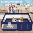 thumbnail image 7 of Babyeap Baby Playpen With Mat,50"x50"Play Pen for Babies and Toddlers,Play Yard With Gate for Indoor Outdoor,Navy Blue, 7 of 7