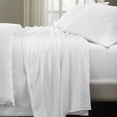 thumbnail image 5 of Superior Chloe 100% Cotton Percale Linen Texture Bed Sheet Set, King, White, 5 of 12
