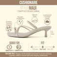 thumbnail image 2 of Cushionaire Maui Strappy Womens Sandals with Kitten Heels – Vegan Leather Square Toe Dress Sandals for Women with Dressy Metal Accent Toe Loop, 2 of 23