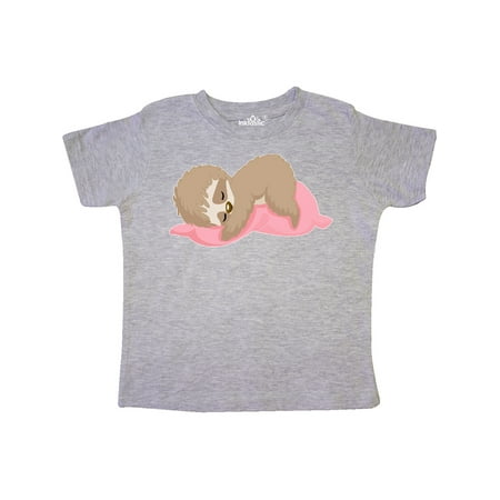

Inktastic Cute Baby Sloth Sleeping on Pink Pillow Gift Toddler Boy or Toddler Girl T-Shirt