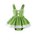 thumbnail image 1 of EYIIYE Barboteuse-Robe pour Bébés Filles de la Saint-Valentin, Combinaison-Robe Sans Manches pour Nouveau-Né, Robe Justaucorps à Ourlet Bordé de Dentelle à Imprimé Cœur, Petite Fille Mignonne, Vêtements Décontractés Quotidiens pour Fête, 1 of 9