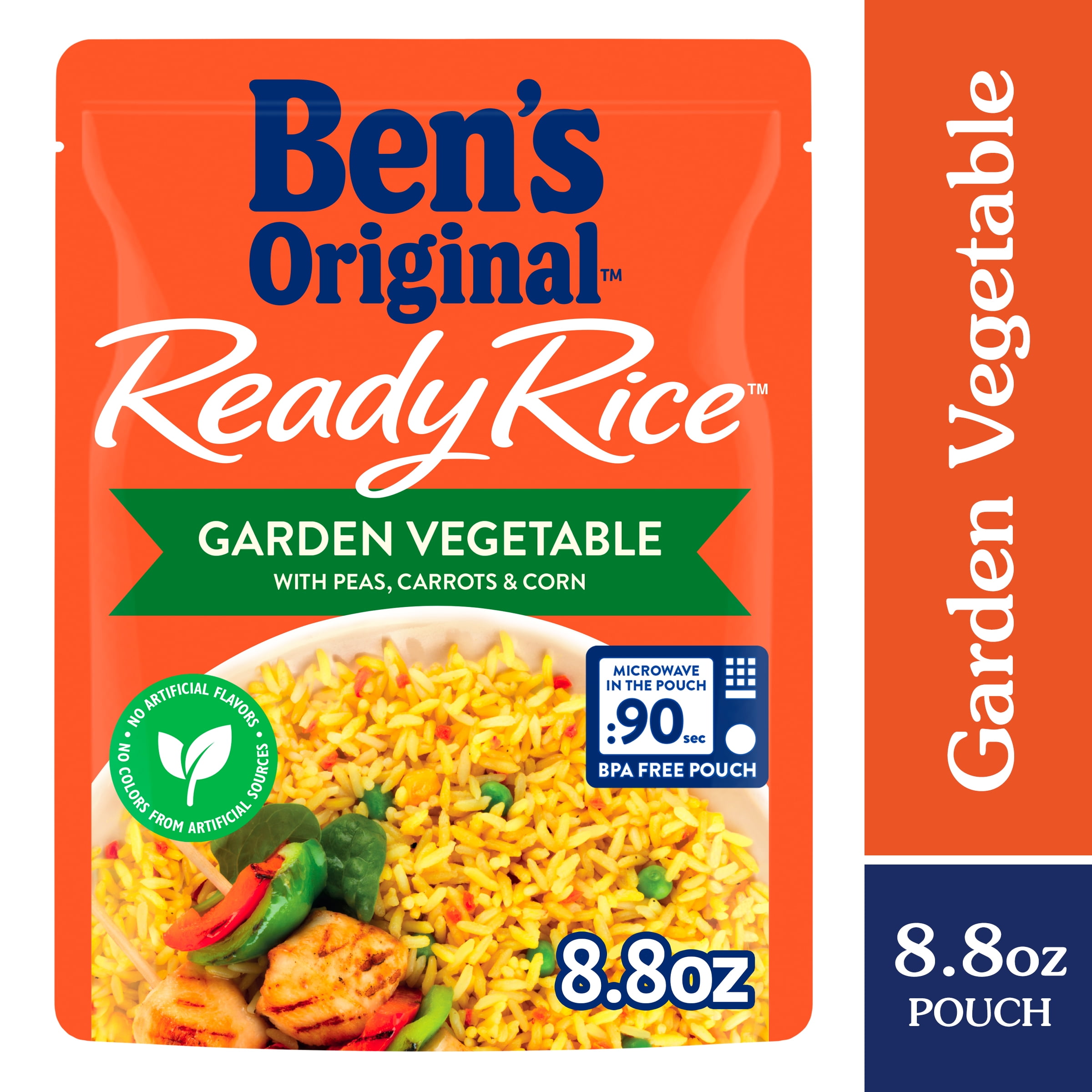 BEN'S ORIGINAL Ready Rice Garden Vegetable Flavored Rice, Easy Dinner Side, 8.8 OZ Pouch