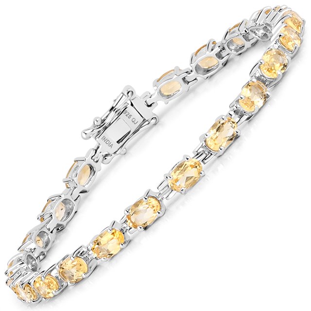 9.03 Carat Genuine Citrine .925 Sterling Silver Bracelet QJ Model