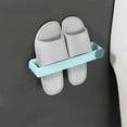 thumbnail image 2 of Btomtd No Punch Wall Mounted Slipper Rack Bathroom Toilet Shoe Storage Shelf for Drying, Light Blue, 2 of 6